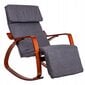 Šūpuļkrēsls regulējams kāju balsts koka rokas cena un informācija | Atpūtas krēsli | 220.lv
