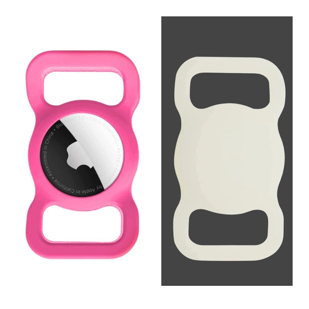 Silikona Airtag turētājs GPS sekotājam, rozā mirdzums tumsā цена и информация | Apkakles, siksnas suņiem | 220.lv