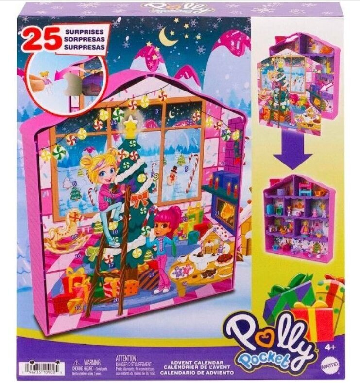 Adventes kalendārs meitenēm Mattel Polly Pocket, HKW16 cena un informācija | Rotaļlietas meitenēm | 220.lv