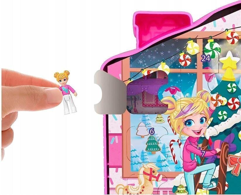 Adventes kalendārs meitenēm Mattel Polly Pocket, HKW16 cena un informācija | Rotaļlietas meitenēm | 220.lv