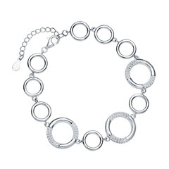 Серебряный браслет - круги с белыми цирконами Z1962BR_W цена и информация | Браслеты | 220.lv