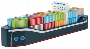 Учебное судно с контейнерами - 34 эл. деревянных цена и информация | Развивающие игрушки | 220.lv