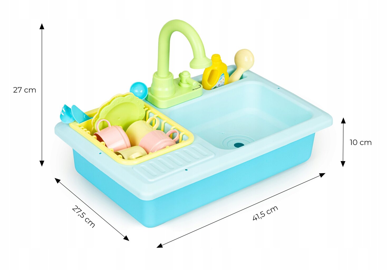 Izlietne ar krānu, kas piepildīta ar ūdeni 12 piederumi bērnu rotaļlieta цена и информация | Rotaļlietas meitenēm | 220.lv