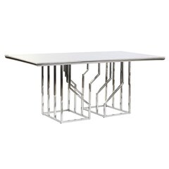 Pusdienu galds DKD Home Decor Sudrabains Stikls Tērauds (180 x 90 x 75 cm) cena un informācija | Virtuves galdi, ēdamgaldi | 220.lv