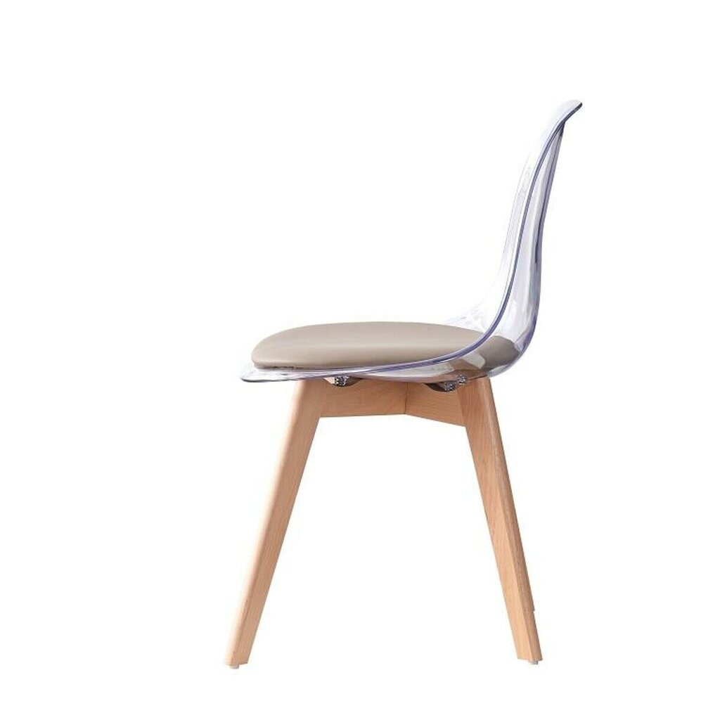 Ēdamistabas krēsls DKD Home Decor Bēšs Koks Polikarbonāts 54 x 47 x 81 cm cena un informācija | Virtuves un ēdamistabas krēsli | 220.lv
