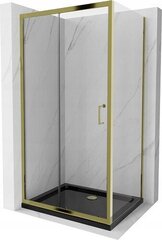 Dušas kabīne Mexen Apia Black/Gold, 140 x 90 cm cena un informācija | Dušas kabīnes | 220.lv