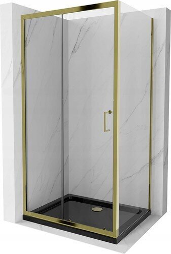 Dušas kabīne Mexen Apia Black/Gold, 130 x 80 cm cena un informācija | Dušas kabīnes | 220.lv
