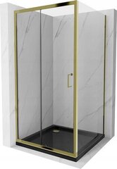Dušas kabīne Mexen Apia Black/Gold, 100 x 100 cm cena un informācija | Dušas kabīnes | 220.lv