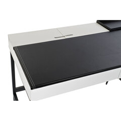 Письменный стол DKD Home Decor Чёрный Металл MDF Белый PU (110 x 55 x 76 cm) цена и информация | Компьютерные, письменные столы | 220.lv