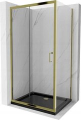 Dušas kabīne Mexen Apia Gold, 140 x 100 cm cena un informācija | Dušas kabīnes | 220.lv
