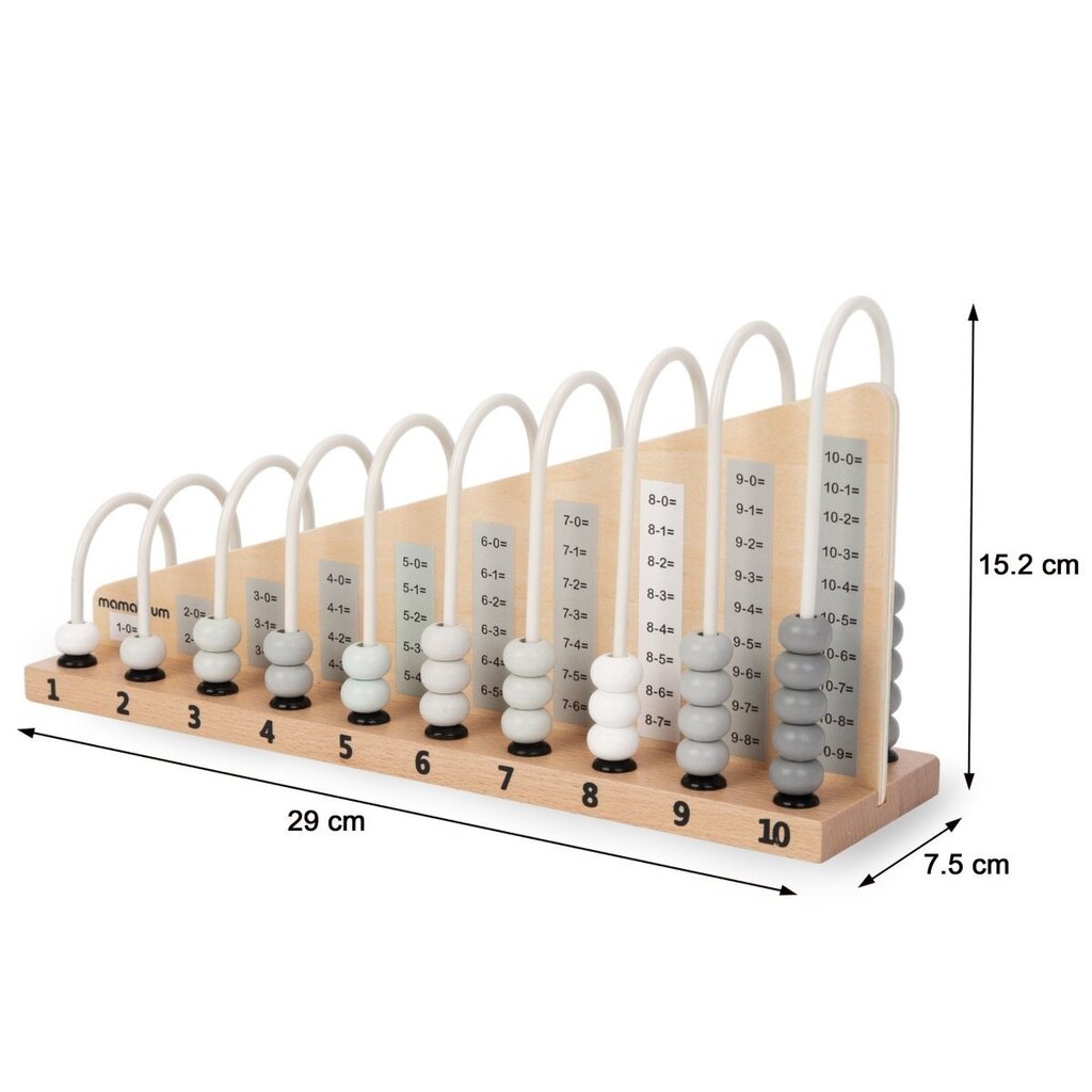 Koka abacus Montessori, mācāmies skaitīt cena un informācija | Attīstošās rotaļlietas | 220.lv