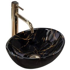 Izlietne Rea Sofia Mini, Black Marble Shiny cena un informācija | Izlietnes | 220.lv