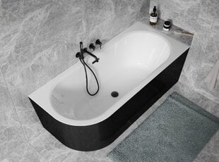 Vanna Besco Avita A-line B&W 170, labās puses, ar Klik-klak Black ar pārplūdi slim цена и информация | Ванны | 220.lv