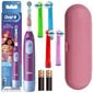 Oral-B Advance Princesses zobu birste + Kids Color x4 + "O" korpusa rozā nomaiņa cena un informācija | Elektriskās zobu birstes | 220.lv