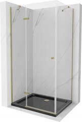 Dušas kabīne Mexen Roma Black/Gold, 80 x 100 cm cena un informācija | Dušas kabīnes | 220.lv
