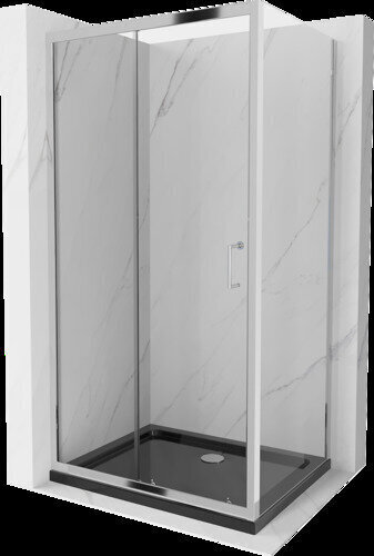 Dušas kabīne Mexen Apia Black/Chrome, 90 x 100 cm цена и информация | Dušas kabīnes | 220.lv