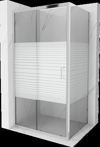 Dušas kabīne Mexen Apia, Chrome, 120 x 80 cm цена и информация | Dušas kabīnes | 220.lv