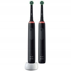 Oral-B Pro 3 3900 Black Edition divu iepakojumu komplekts + 4 precīzijas w/a + 2x melns apvalks цена и информация | Электрические зубные щетки | 220.lv