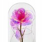 Kristāla roze zem kupola ar fona apgaismojumu, 22 cm cena un informācija | Stabilizētās rozes, augi | 220.lv