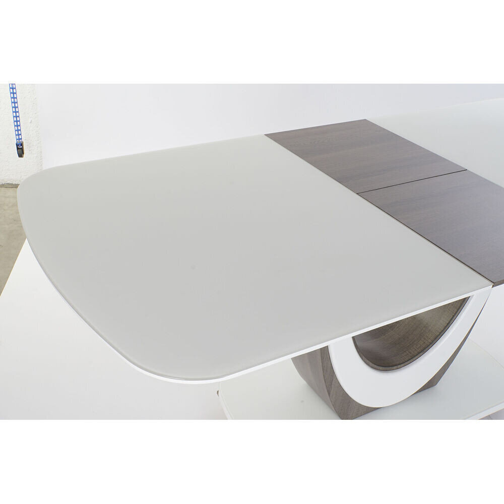 Pusdienu galds DKD Home Decor Stikls Koks Brūns Balts Koks MDF (160 x 90 x 76 cm) цена и информация | Virtuves galdi, ēdamgaldi | 220.lv