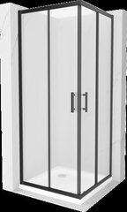 Dušas kabīne Mexen Rio F ar paliktni un sifonu, matēta, Black+White/Black, 70 x 70 cm cena un informācija | Dušas kabīnes | 220.lv