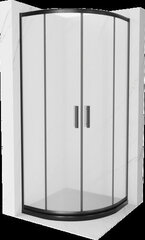 Pusapaļa dušas kabīne Mexen Rio F ar paliktni un sifonu, Black, matēta, 90 x 90 cm cena un informācija | Dušas kabīnes | 220.lv