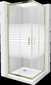 Dušas kabīne Mexen Rio F ar paliktni un sifonu, daļēji matēta, Zelta+Balta/Zelta, 80 x 80 cm cena un informācija | Dušas kabīnes | 220.lv