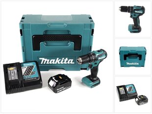 Аккумуляторная ударная дрель Makita DHP 483 RF1J 18В 40Нм Makpac + 1x аккумулятор 3,0 Ач + блок зарядки цена и информация | Шуруповерты, дрели | 220.lv
