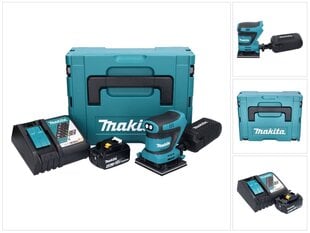 Аккумуляторная эксцентриковая шлифовальная машинка Makita DBO 480 RM1J 18 В 112 x 102 мм + 1х аккумулятор 4,0 Ач + блок зарядки + Makpac цена и информация | Шлифовальные машины | 220.lv