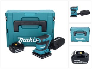 Аккумуляторная эксцентриковая шлифовальная машинка Makita DBO 480 G1J 18 В 112 x 102 мм + 1х аккумулятор 6,0 Ач + Makpac - без зарядного блока цена и информация | Шлифовальные машины | 220.lv