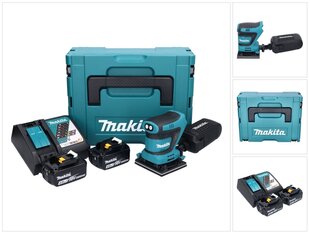 Аккумуляторная эксцентриковая шлифовальная машинка Makita DBO 480 RMJ 18 В 112 x 102 мм + 2х аккумулятора 4,0 Ач + зарядный блок + Makpac цена и информация | Шлифовальные машины | 220.lv