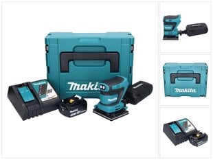 Аккумуляторная эксцентриковая шлифовальная машинка Makita DBO 480 RF1J 18 В 112 x 102 мм + 1х аккумулятор 3,0 Ач + зарядный блок + Makpac цена и информация | Шлифовальные машины | 220.lv