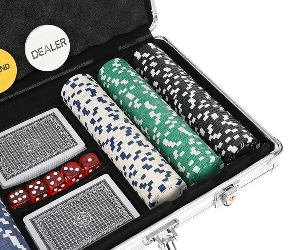 Pokera komplekts čemodānā, 300 žetoni cena un informācija | Azartspēles, pokers | 220.lv