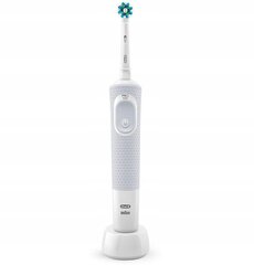 Oral-B Vitality 100 White + 4 prefoldi + balts apvalks + vāciņš + flip statīvs cena un informācija | Elektriskās zobu birstes | 220.lv