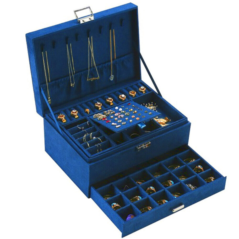 Juvelierizstrādājumu kastīte Onyx01 zila cena un informācija | Interjera priekšmeti | 220.lv