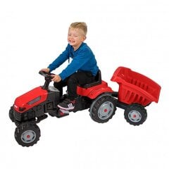Pedāļu traktors ar piekabi bērniem GoTrac, sarkans cena un informācija | Rotaļlietas zēniem | 220.lv