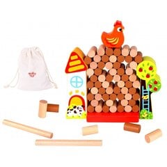 Arkādes spēle Falling wooden chicken farm Tooky Toy cena un informācija | Attīstošās rotaļlietas | 220.lv