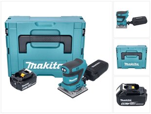 Аккумуляторная шлифовальная машина Makita DBO 484 M1J 18 В 112 x 102 мм + 1х аккумулятор 4,0 Ач + Makpac - без зарядного блока цена и информация | Шлифовальные машины | 220.lv