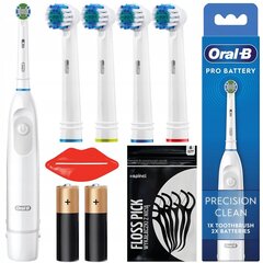 Oral-B DB5 Pro White zobu birste ar baterijām + 4 kon. precision replacement cena un informācija | Elektriskās zobu birstes | 220.lv