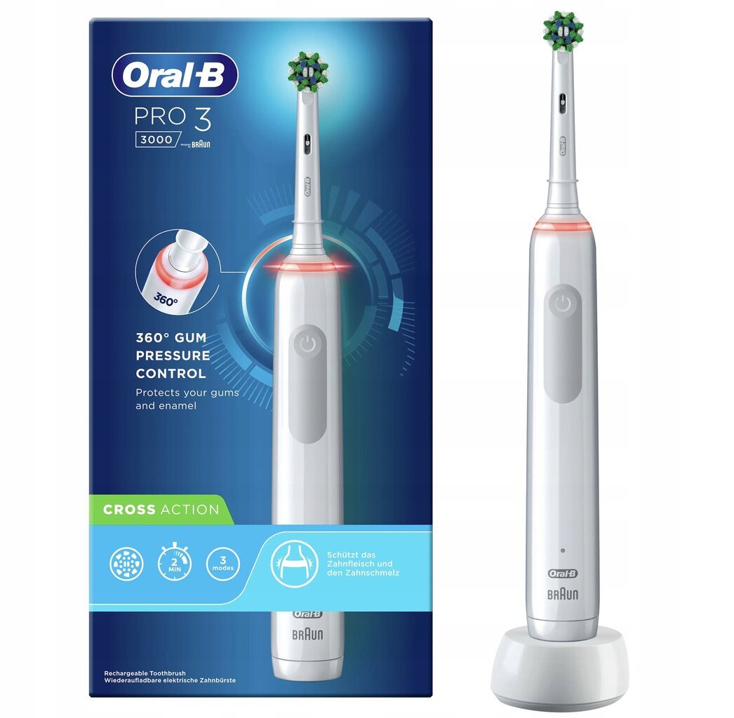 Oral-B Pro 3 3000 cena un informācija | Elektriskās zobu birstes | 220.lv