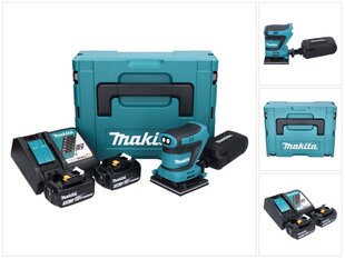 Аккумуляторная эксцентриковая шлифовальная машинка Makita DBO 480 RFJ 18 В 112 x 102 мм + 2 аккумулятора 3,0 Ач + зарядный блок + Makpac цена и информация | Шлифовальные машины | 220.lv