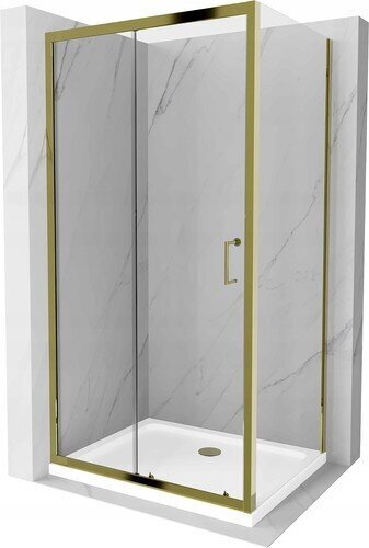 Dušas kabīne Mexen Apia White/Gold, 130 x 80 cm cena un informācija | Dušas kabīnes | 220.lv