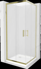 Dušas kabīne Mexen Rio F ar paliktni un sifonu, matēta, Gold+White/Gold, 70 x 70 cm cena un informācija | Dušas kabīnes | 220.lv