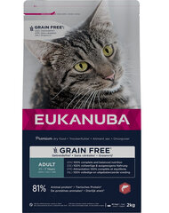 Eukanuba Grain Free для взрослых кошек с лососем, 10 кг цена и информация | Сухой корм для кошек | 220.lv