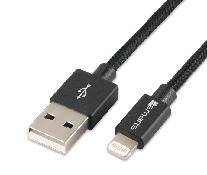 USB-A Lightning kabelis RapidCord, 1 m, melns цена и информация | Kabeļi un vadi | 220.lv