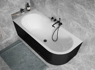 Vonia Besco Avita A-line B&W 170, kairinė, su Klik-klak White su persipylimu slim цена и информация | Для ванны | 220.lv
