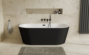 Vonia Besco Vica New B&W Matt 170, su Klik-klak Black su persipylimu slim цена и информация | Для ванны | 220.lv
