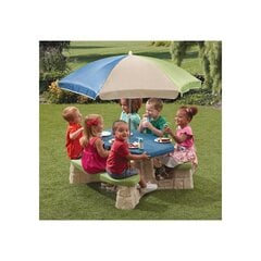 Детский стол для пикника с зонтиком и скамейками, STEP2 цена и информация | Детская садовая мебель | 220.lv