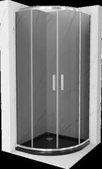 Pusapaļa dušas kabīne Mexen Rio F ar paliktni un sifonu, Grafīta/Hroma+Melna/Hroma, 90 x 90 cm cena un informācija | Dušas kabīnes | 220.lv
