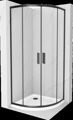 Pusapaļa dušas kabīne Mexen Rio F ar paliktni un sifonu, Melna+Balta/Melna, 90 x 90 cm cena un informācija | Dušas kabīnes | 220.lv